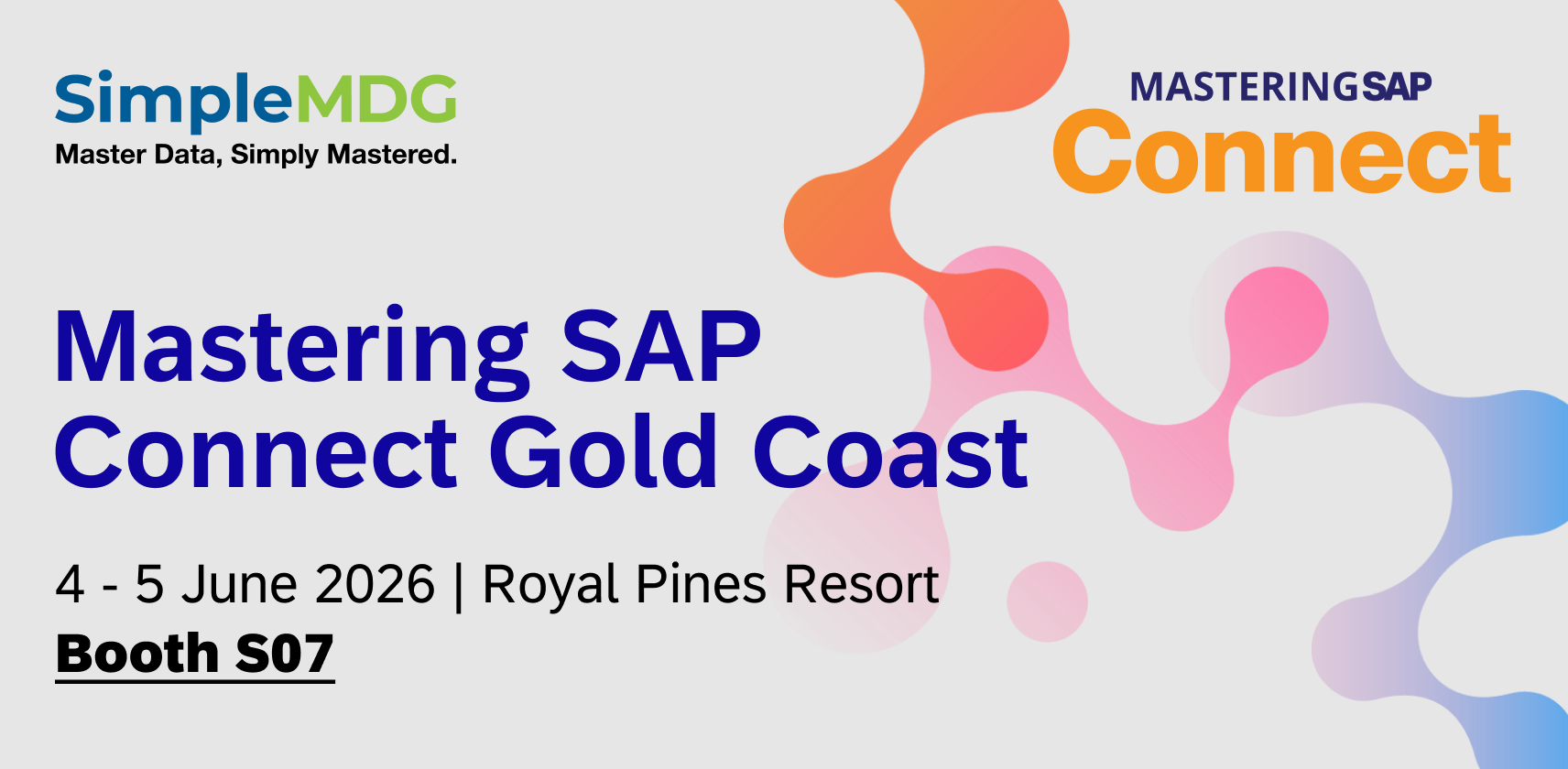 SimpleMDG at Mastering SAP Connect Gold Coast 2026